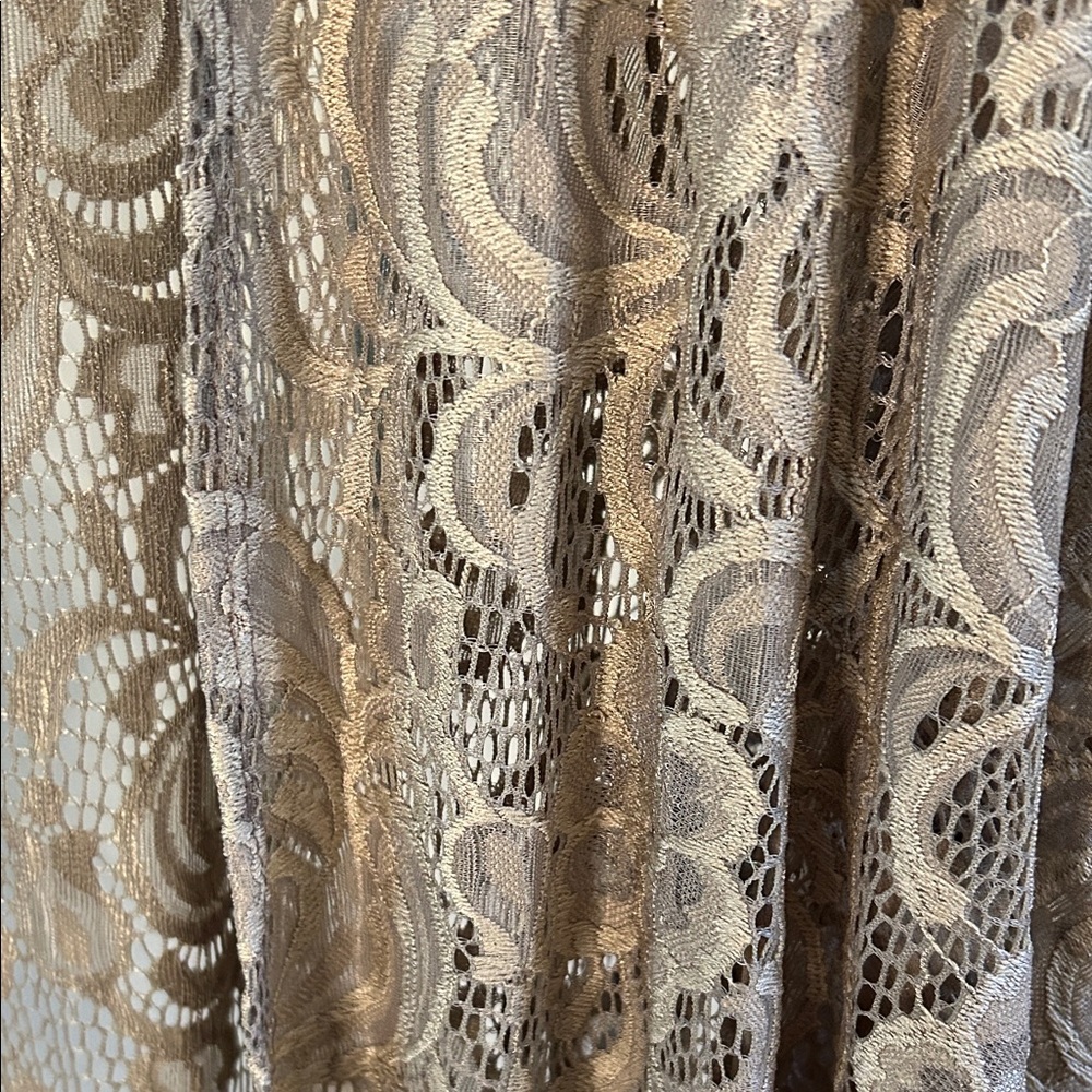 Elegant Lace Open-Front Cardigan - Tan - Picture 4 of 8